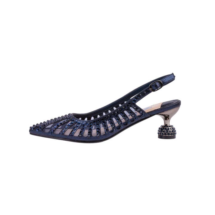 LADY COUTURE - Wholesale Low Heels - Women's - Lady Couture ROSITA Mesh Rhinestone Heel Slingback