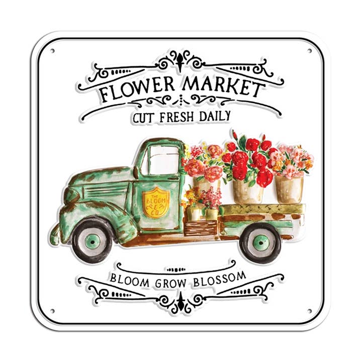Isabelle Rose - Wholesale Sign - Metal sign Flower market 30x30 cm Isabelle Rose