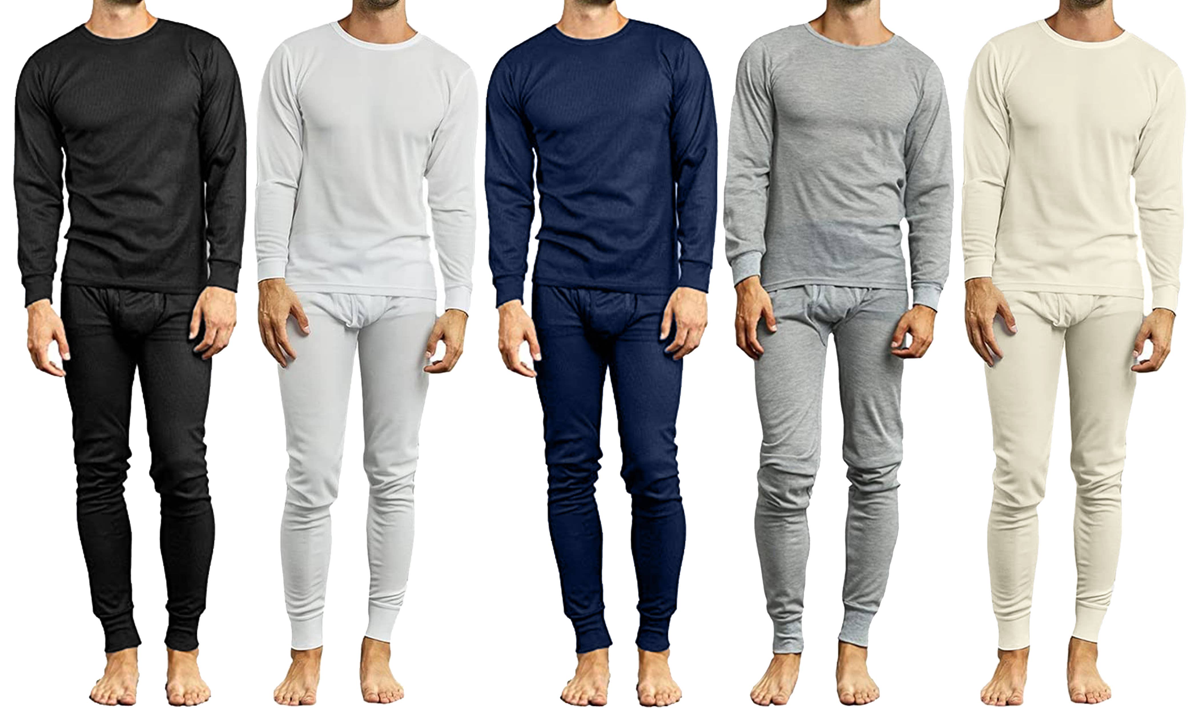 Galaxy By Harvic - Vendita all'ingrosso Completo loungewear - Uomo - Set termico leggero da uomo Blu Rock con maglia e pantaloni a cialda2