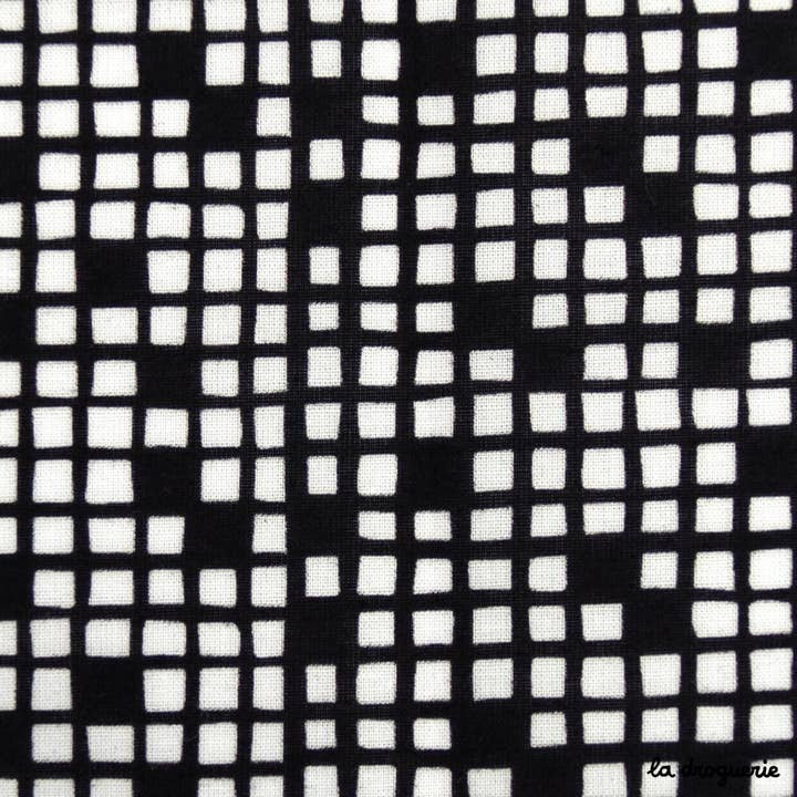 LA DROGUERIE - Wholesale Fabric - Fabric by the meter "Crossword" Black and white3