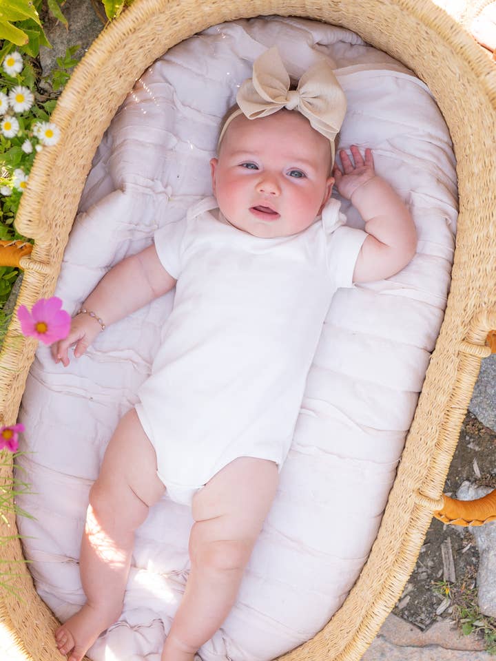 Organic Cotton Short Sleeve Baby Bodysuit for wholesale by Earth Angel Apparel