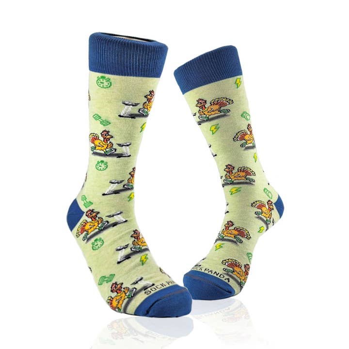 Running Turkey Socks from the Sock Panda (Adult Large) - Turkey Trot for wholesale by Sock Panda