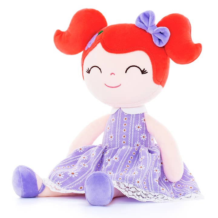 Tiny Tots Boutique - Wholesale Doll - Kids - Grape Lilac Plush Doll With Red Hair1