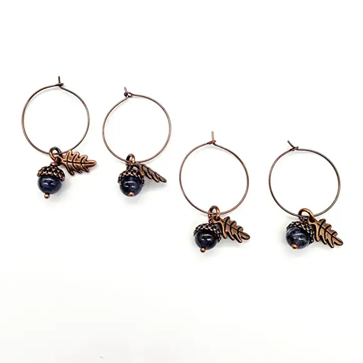 MergingMetals - Wholesale Dangle Earrings - Gemstone Acorn Earrings 14