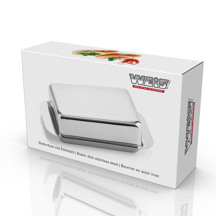 Karl Weis - Wholesale Butter Dish - Stainless Steel Butter Dish - 1/2 Pound for 250g1
