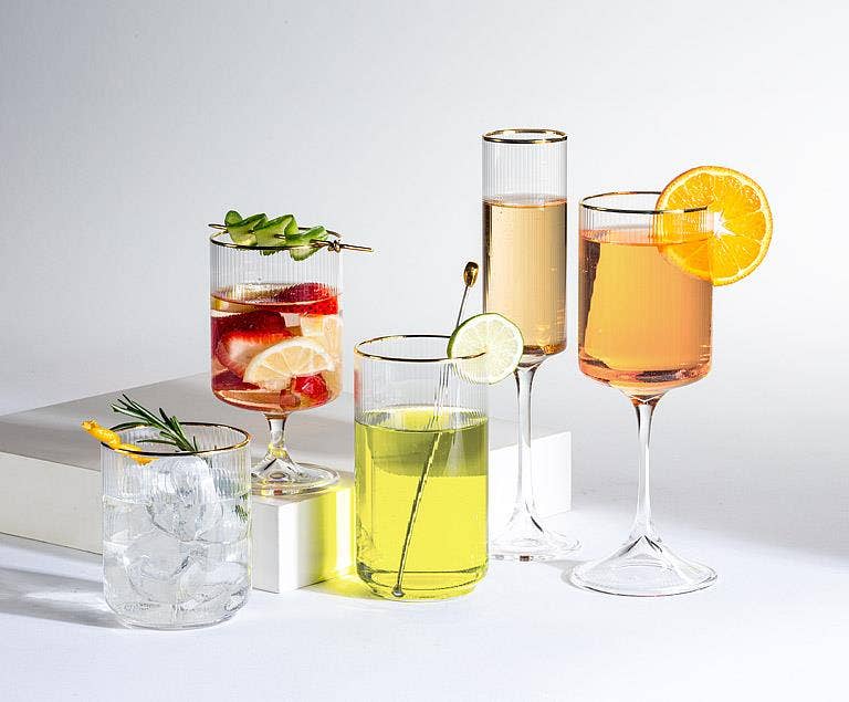 Abbott – Copo de vinho por atacado – Cálice Óptico Vertical Apertado com Ouro - 21,6 cm (414 ml)1