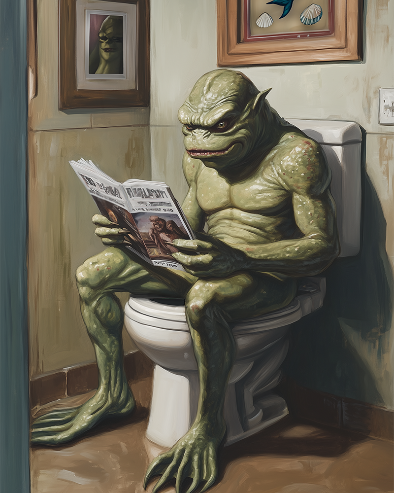 Mowbi - Wholesale Art Print - Creature From The Black Lagoon Private Time - Monster Art Prints – 8″x10″ Artwork for 11″x14″ Frame0