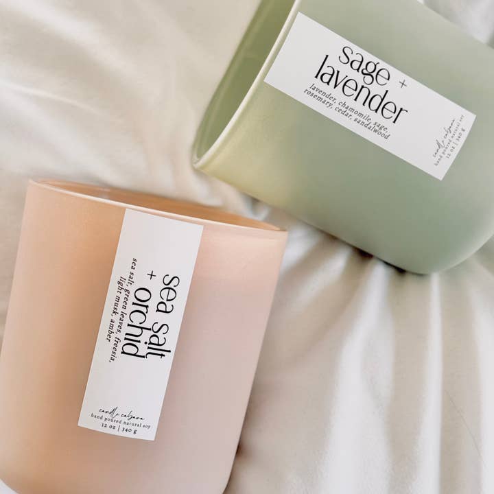 Candle Cabana – wholesale Jar/filled candle – 12 oz Sage Green Matte Vessel - 100% Natural Soy Candle