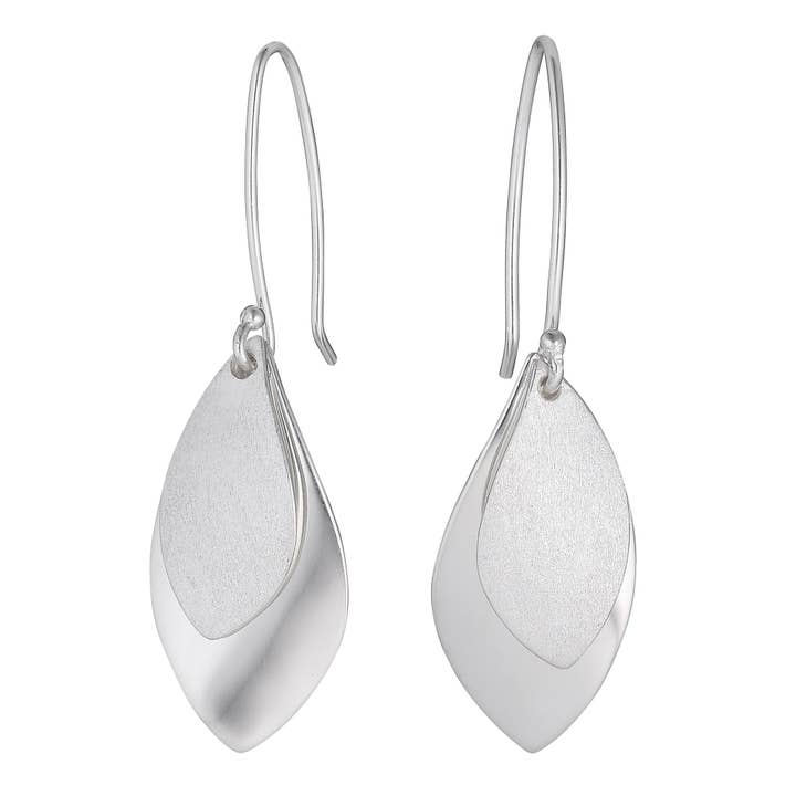 Silver Short Olive Leaf Earrings for wholesale by Berg & Blume Jewellery