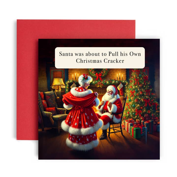 Santa Pulled his Own Cracker Christmas Card for wholesale by Huxters