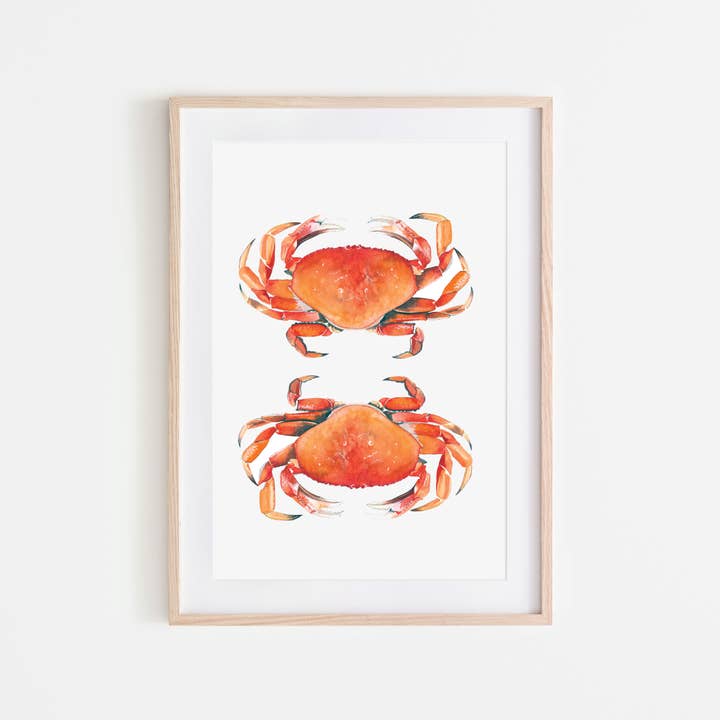 Impression artistique Dungeness Crab Duo pour la vente par Broken Paddle Studio