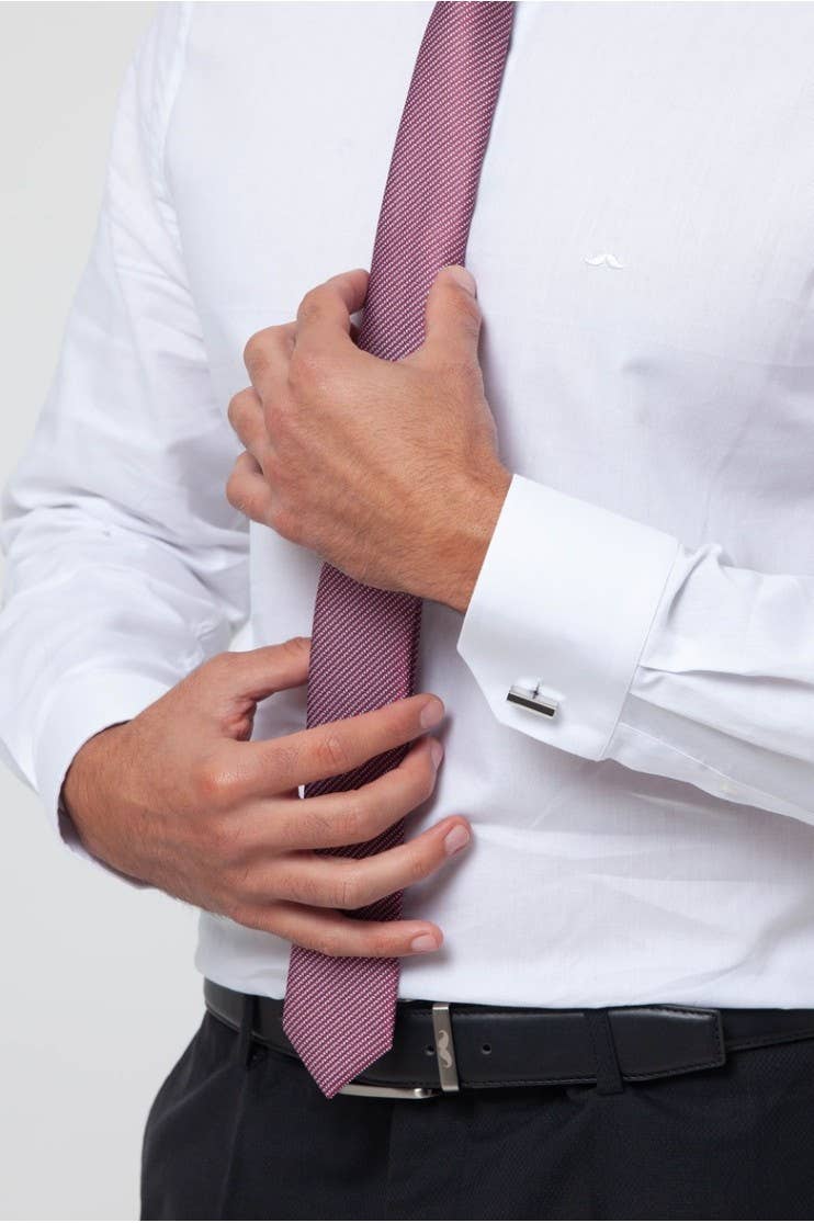 Blank Plain Dress Shirt – Slim Fit – White Poplin – Basic and Elegant Bohemian model for wholesale on Faire3