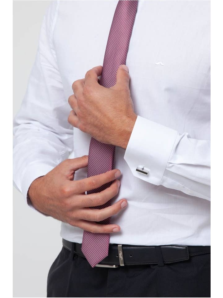 Blank Plain Dress Shirt – Slim Fit – White Poplin – Basic and Elegant Bohemian model for wholesale on Faire3