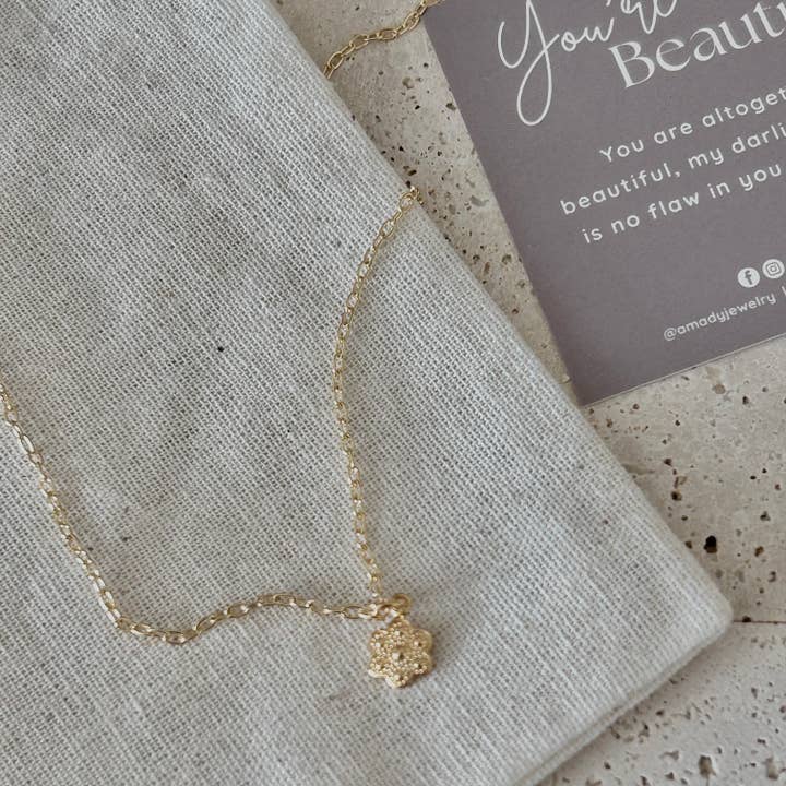 Amady Jewelry – wholesale Pendant/charm necklace – Tiny Flower charm necklace floral jewelry2