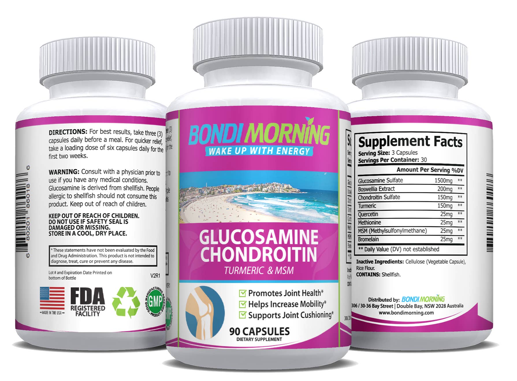 Bondi Morning - Wholesale Oral supplement/vitamin - Glucosamine Chondroitin, 90 Capsules3