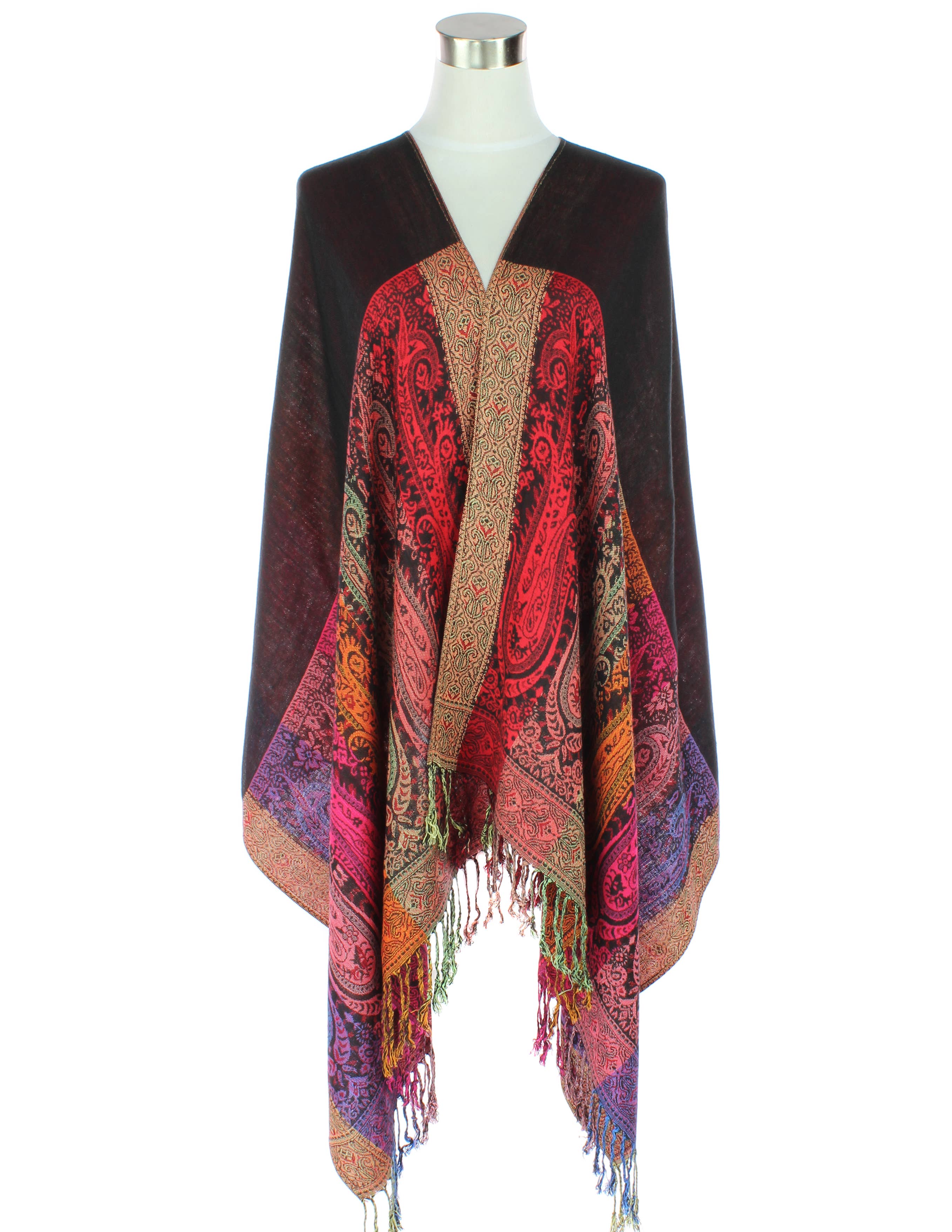 Original USA - Wholesale Scarf - Women's - Two Sides Long Paisley Pashmina14