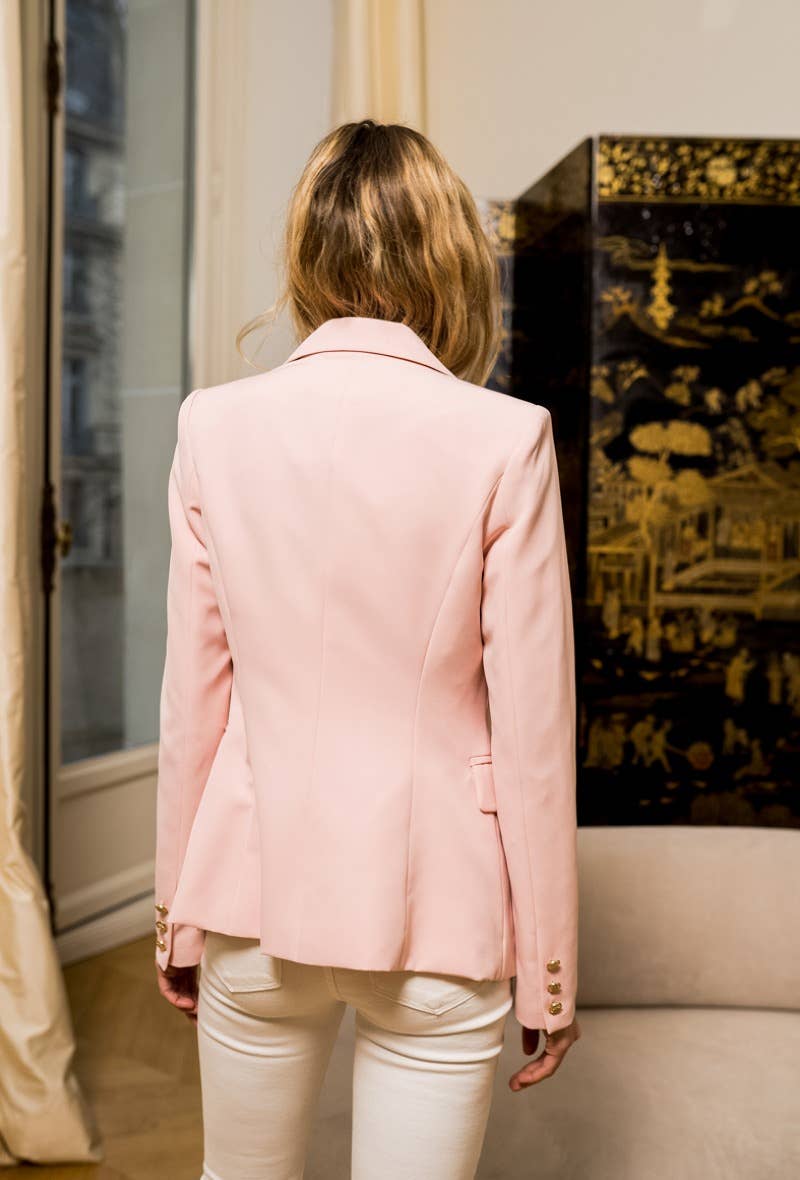 Attentif Paris - Wholesale Blazer - Women's - [Timeless] Fitted double-breasted blazer with gold buttons87