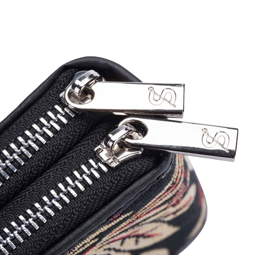 Signare Tapestry – wholesale Wallet – Women's – V&A Licensed Golden Fern - Double Zip Purse6