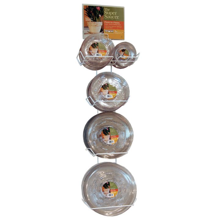 Hanging Loaded Super Saucer Rack - 60 pieces for wholesale by Plastec Products