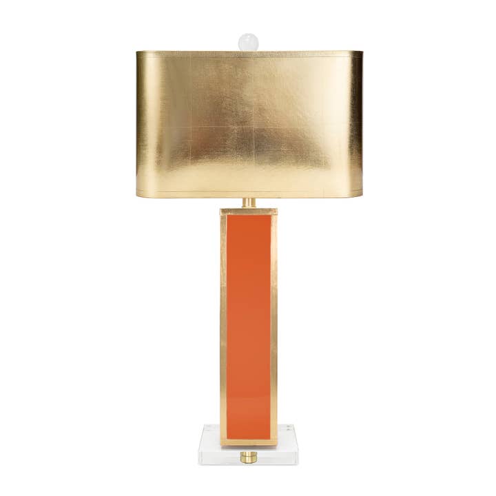 Couture Lamps - Venta al por mayor Lámparas decorativas/de escritorio - Lámpara de mesa Blair, naranja/dorada (solo base, arpa y acabado)