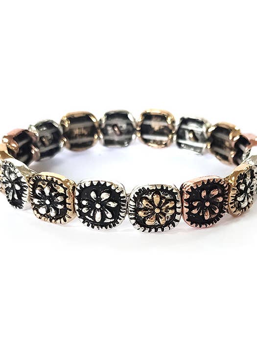 ( C710 ) VINTAGE METALEN BLOEMENARMBAND voor wholesale door Jewelry Max