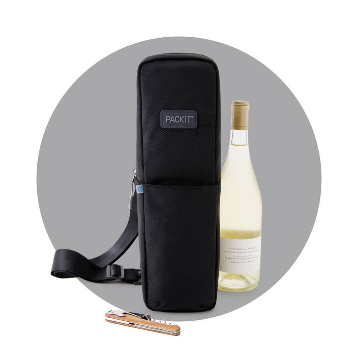 PackIt® Freezable Wine Carrier, Black for wholesale by PackIt