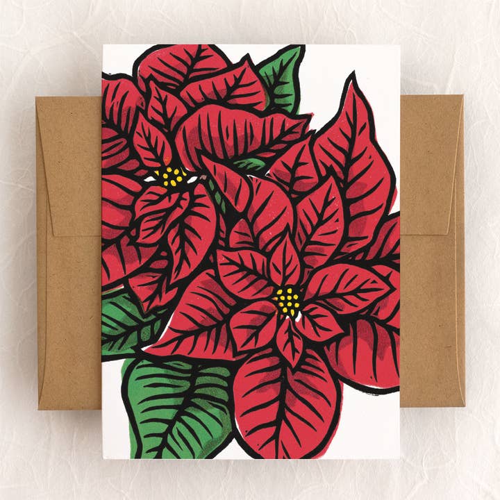 Poinsettia - Carte pour la vente par Lauren Nishizaki Designs