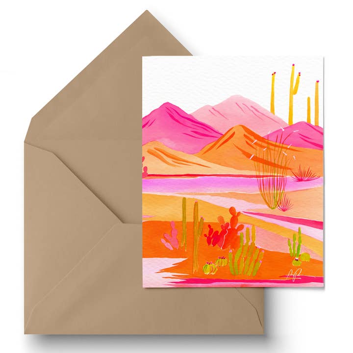 Paige Poppe Art - Wholesale Everyday Greeting Card - "Groovy Sunset" Greeting Card