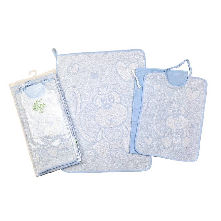 Almatex srl - Wholesale Hair Towel/Wrap - 3-piece set RALPH: Bib 36x34 cm with elastic + towel 40x50 cm + fabric bag 32x37 cm3