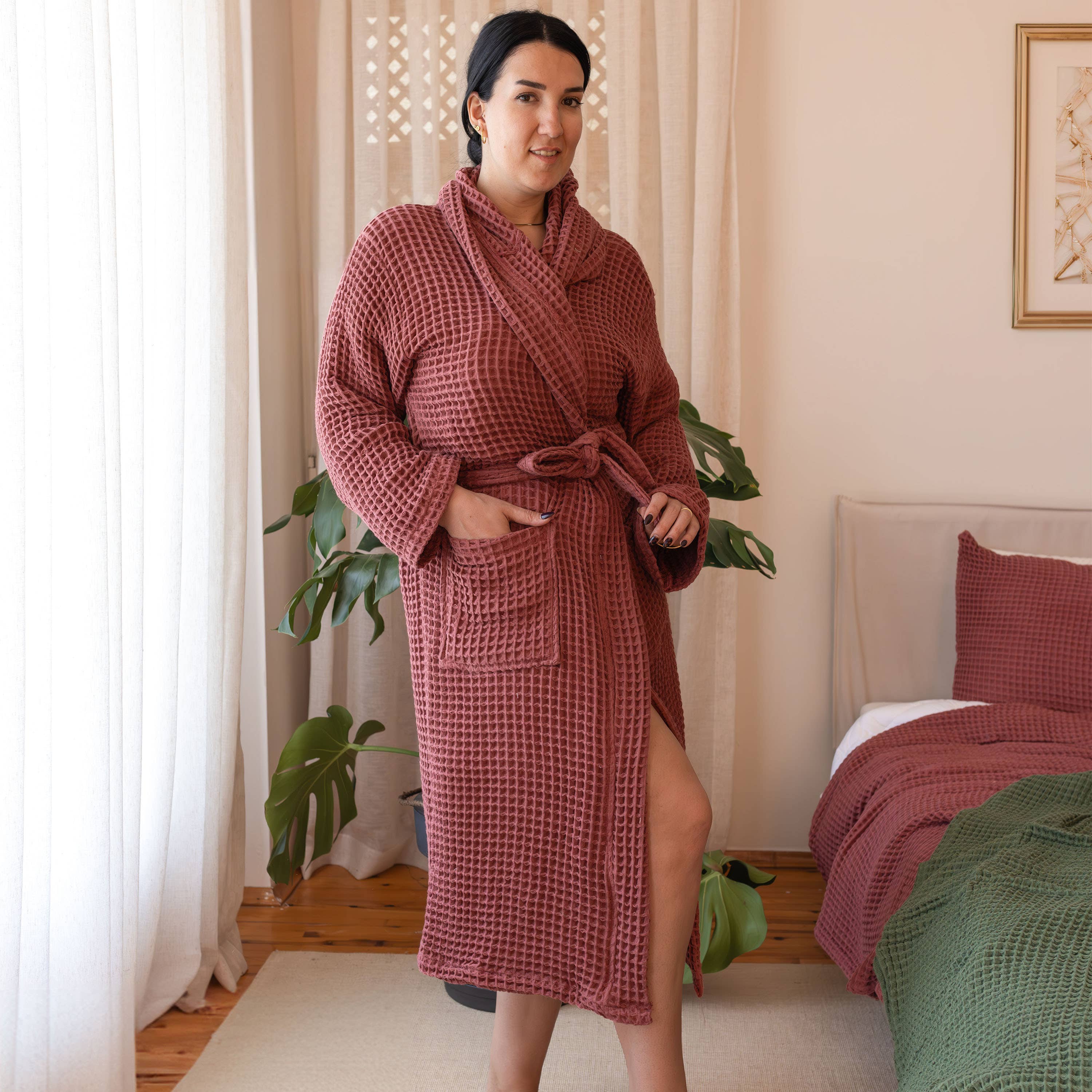 Vivamaison – Engroshandel Morgenkåbe - Unisex – Premium Vaflet Bomuld Badekåbe, Unisex Spa Komfort178