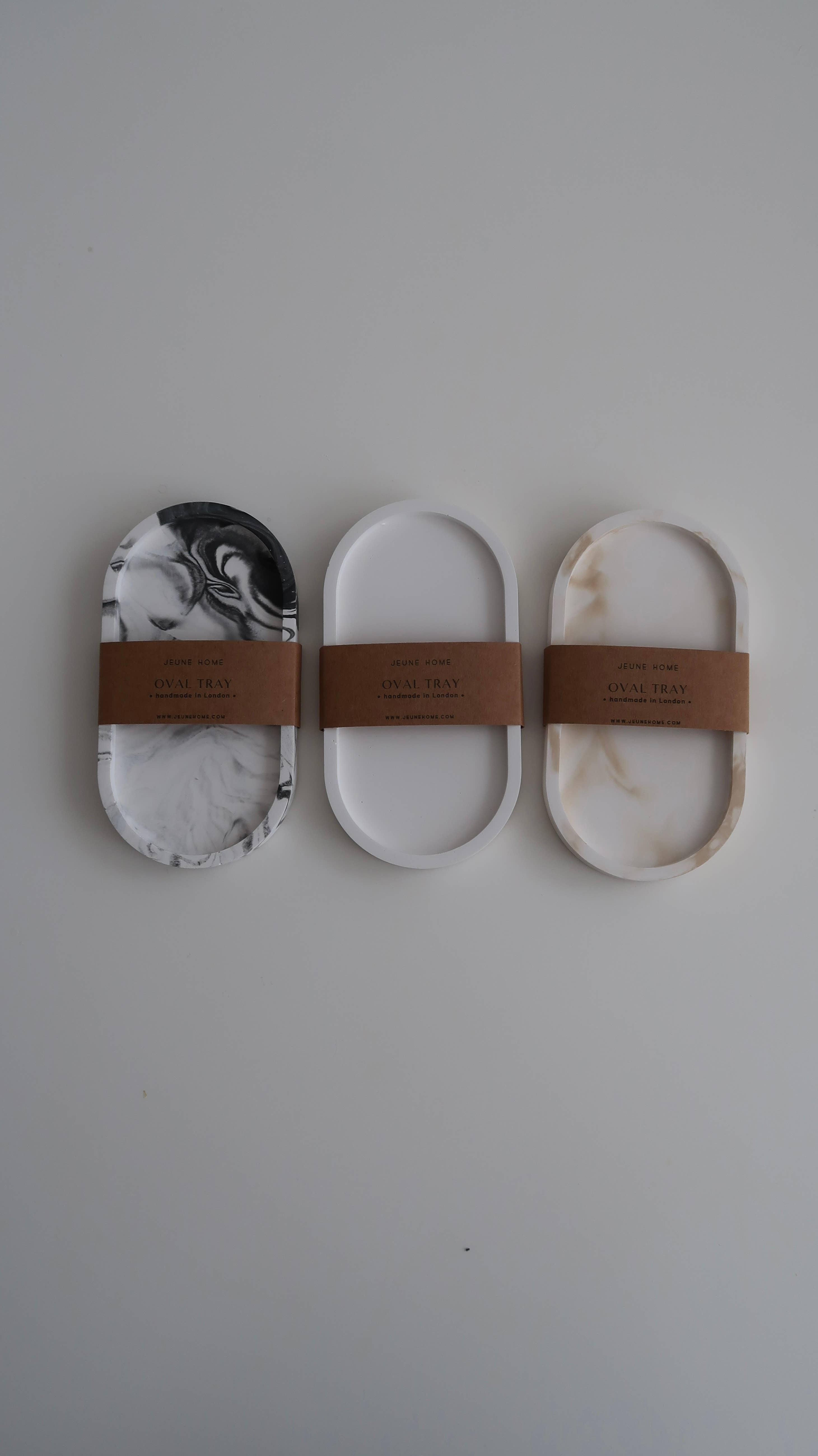 Jeune Home - Wholesale Decorative Tray - Oval Concrete Tray | tray for candles | jewellery tray1