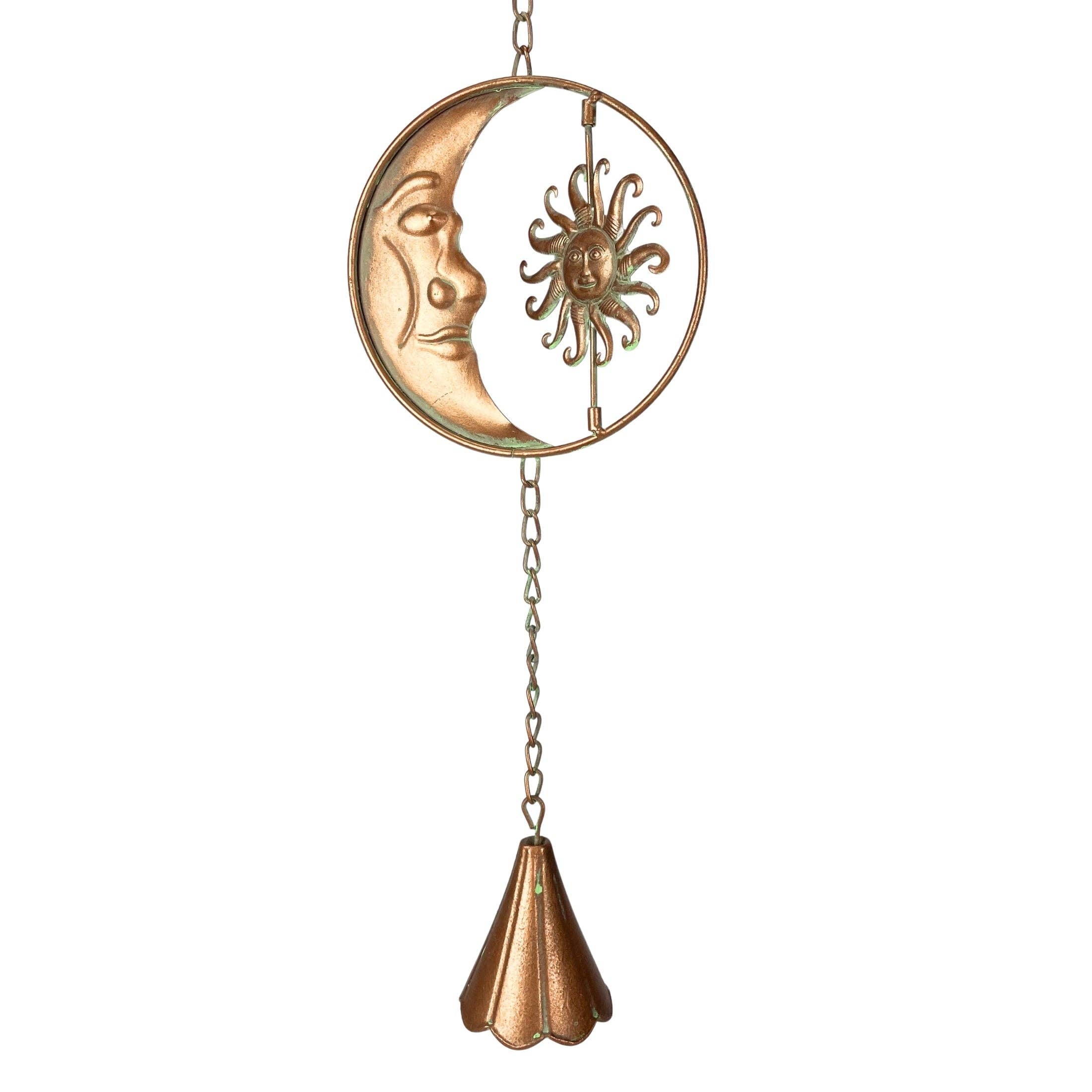 Zeckos - Wholesale Outdoor Ornament/Decor - 80-Inch Metal Rain Chain with Celestial Crescent Moon & Sun18
