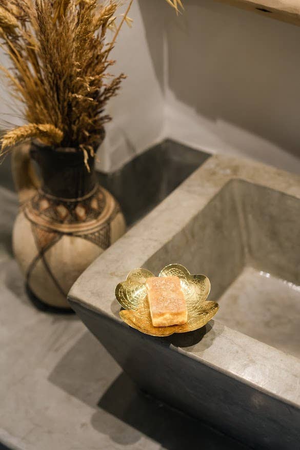 NOMAD BY LIV - Wholesale Bath Soap Dish - Soap dish FLOWER 2, gold  0
