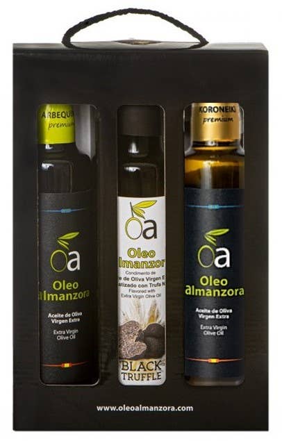 OLEO ALMANZORA - Wholesale Olive Oil - 3x250ml Case (EVOO + EVOO Seasoning with Black Truffle)