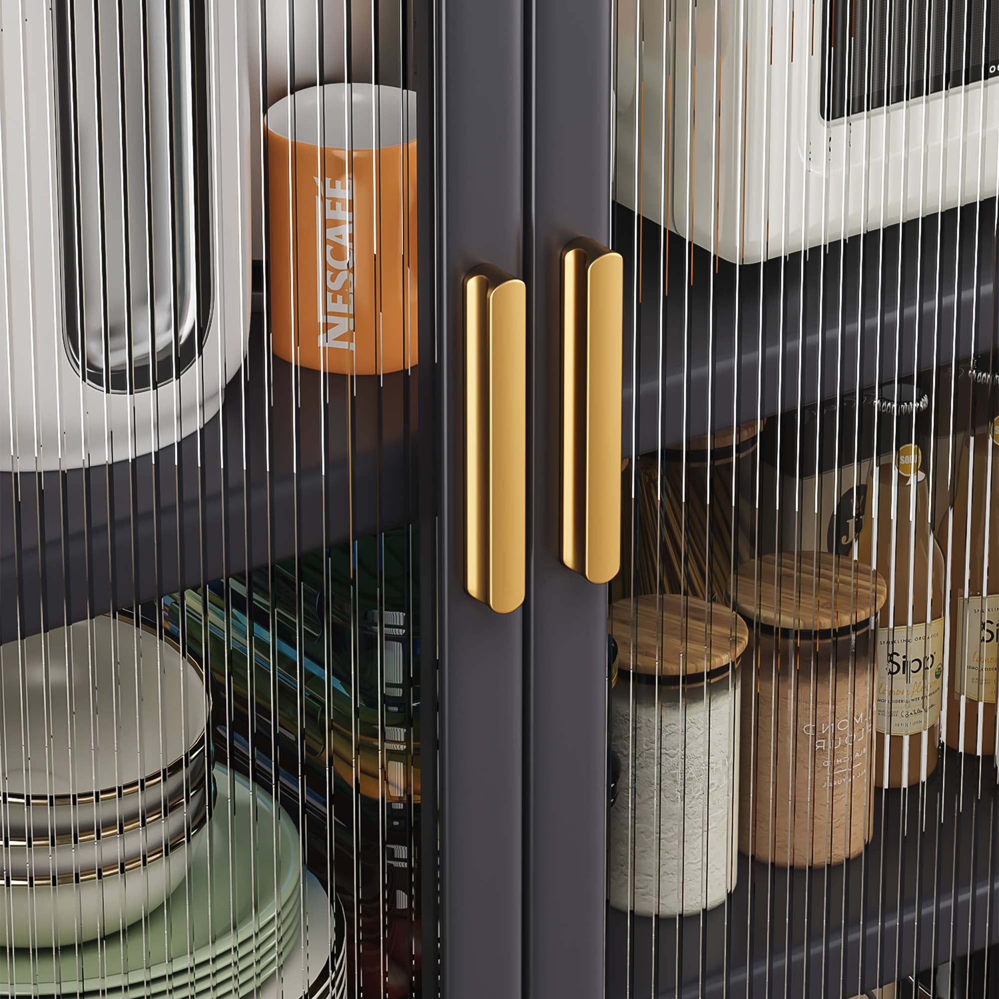 39F Inc. - Vente Rangements/organisateurs de cuisine - Armoires de cuisine 165,6 cmH - 2 portes ouvertes avec roulettes11