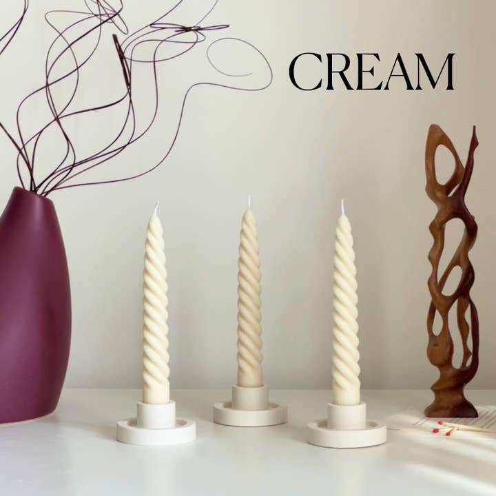 Estelle Studio - Wholesale Tapered Candle/Candlestick - Thick Twisted Taper Candle