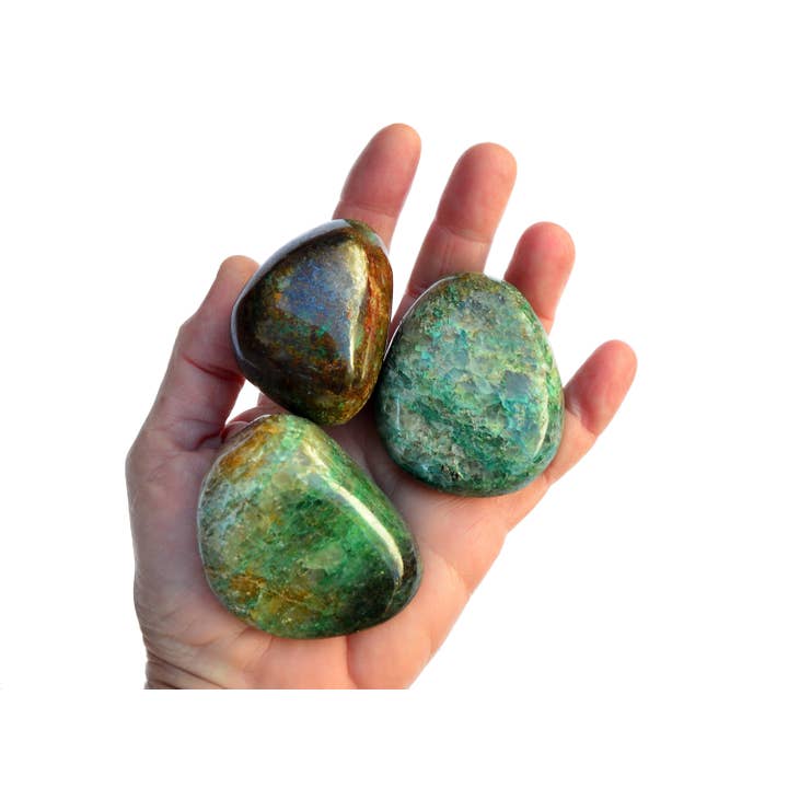 Kaia & Crystals - Vendita all'ingrosso Pietra/cristallo spirituale - Cristalli di Crisocolla levigati XL (250g, 500g, 1000g)