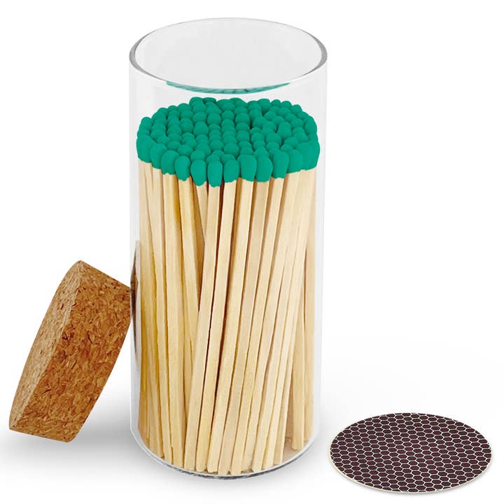 Thankful Greetings - Wholesale Matches - 4" Matches in Large Chic Cork Top Jar - Color(s) of Choice29