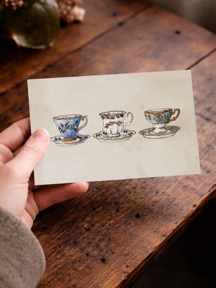 Nouvelle tasse de thé s'il vous plaît carte de vœux quotidienne pour la vente par Brooke Marie