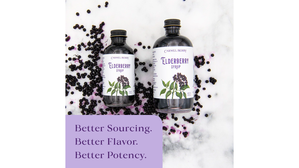 Carmel Berry Company - Wholesale Flavored Syrup - Elderberry Syrup | Immunity | Premium | Mocktail | USA | 4oz2