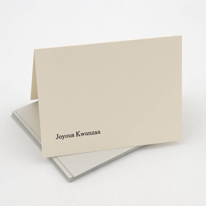 Joyous Kwanzaa Hand-Set Letterpress A2 Holiday Card for wholesale by Reflex Letterpress