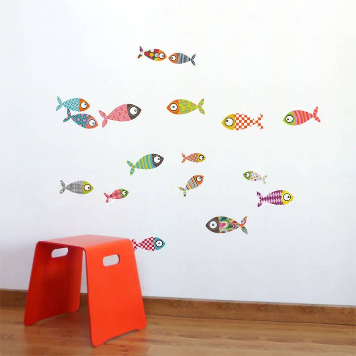 Små fisk væg klistermærke for engroshandel hos ADzif