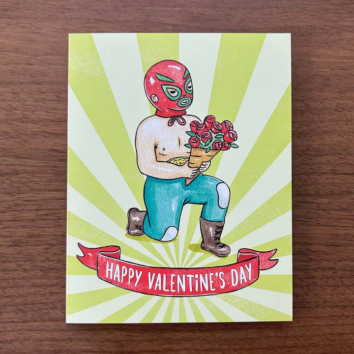 Ming Ong - Wholesale Valentine's Day Card - Lucha Libre Valentine's Day Greeting Card0