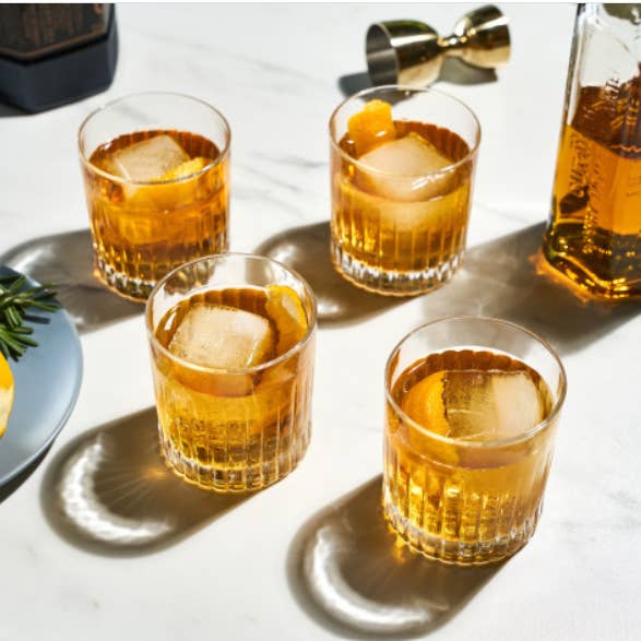 Viski - Wholesale Cocktail/Liquor Glass - Reserve Milo European Crystal Lowball Glasses - Set of 4