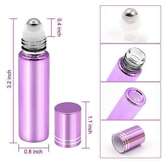 Bottles Glass 10 Ml W/Stainless Steel Roller Balls for wholesale by Zia Zensations Inc.