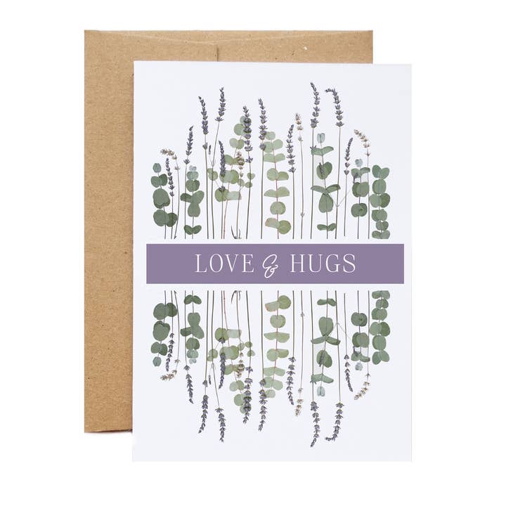 Cartão Amor e Abraços Lavanda & Eucalipto *Descontinuado por atacado de Seek & Bloom Creative Co.