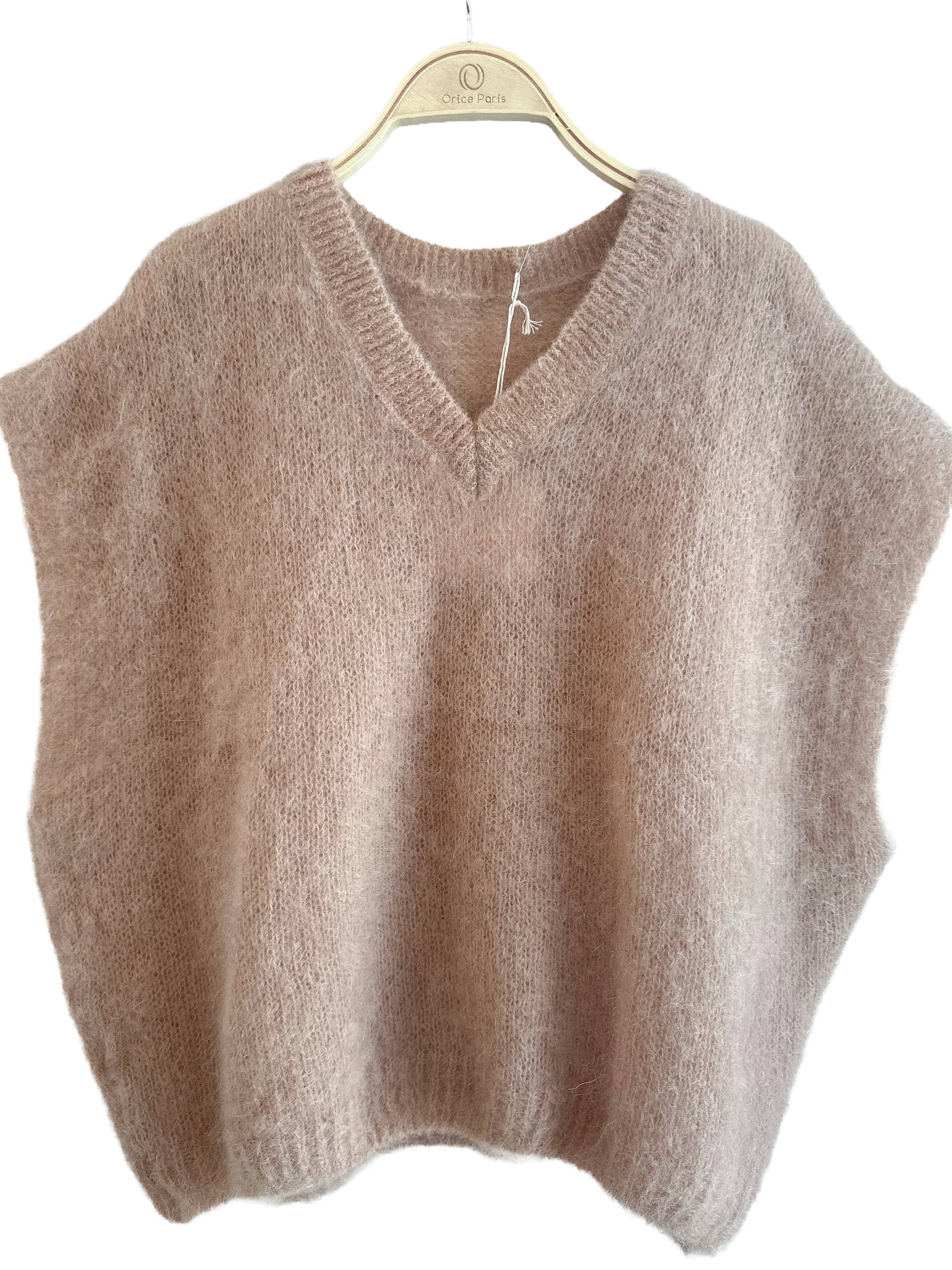 Orice - Vente Cardigan – femme - Gilet sans manche en maille 81% Kid mohair - Orice 29