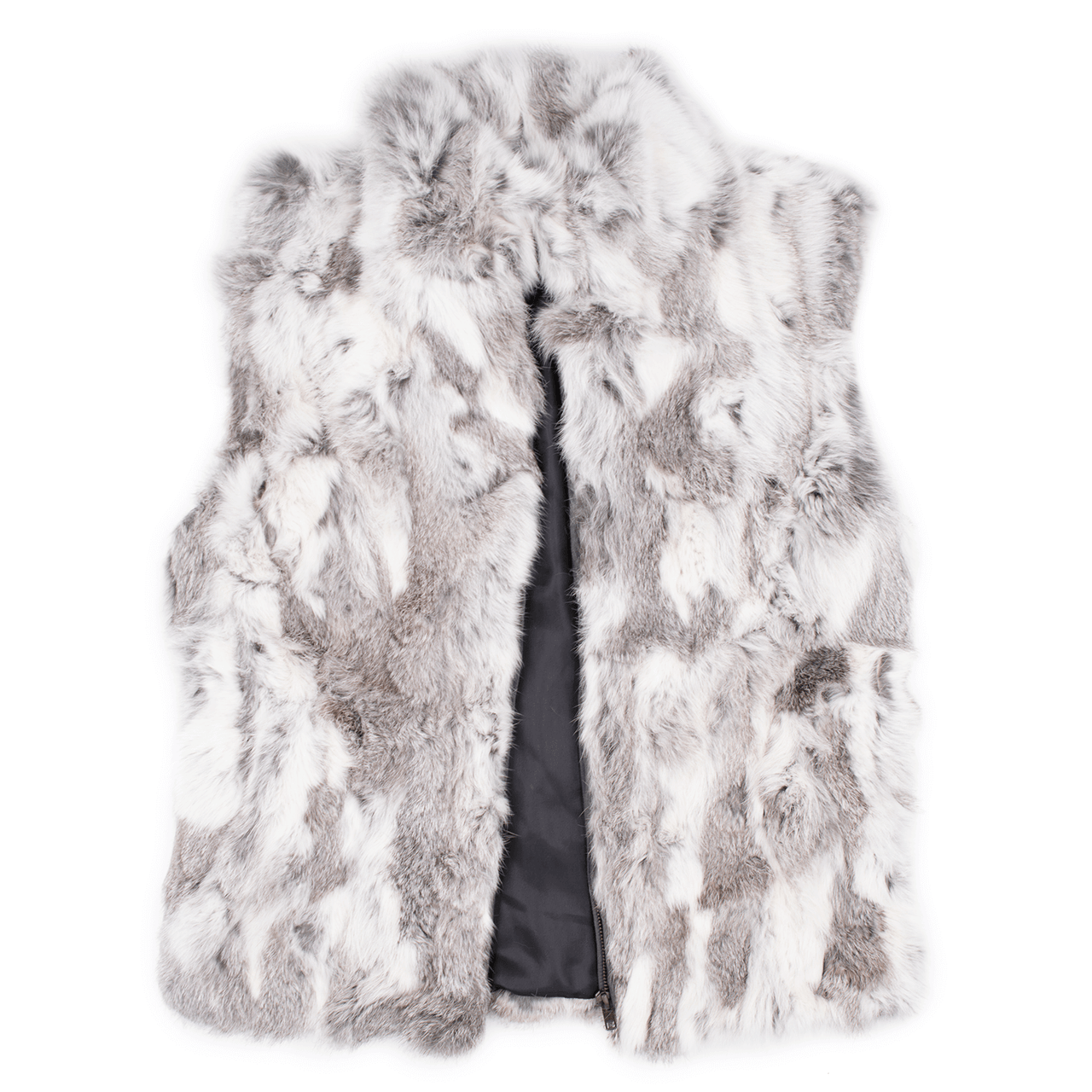 Surell - Vente Veste sans manches – femme - Gilet en fourrure de lapin pour femme7