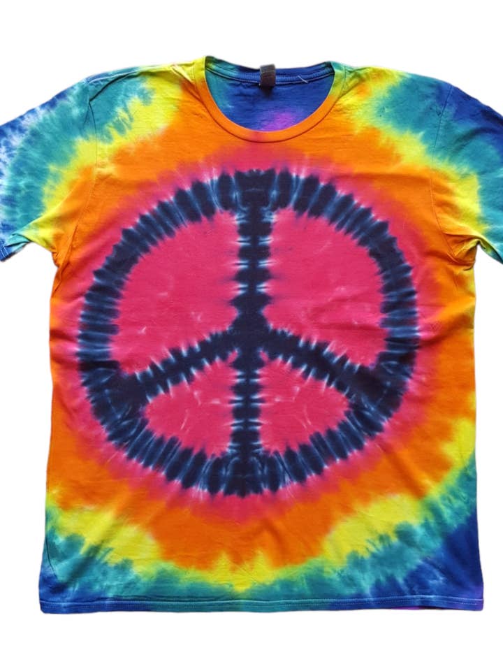 Boho Tie Dye Shirt - Peace Sign Design - Hippie Clothing for wholesale by VeEco Gifts