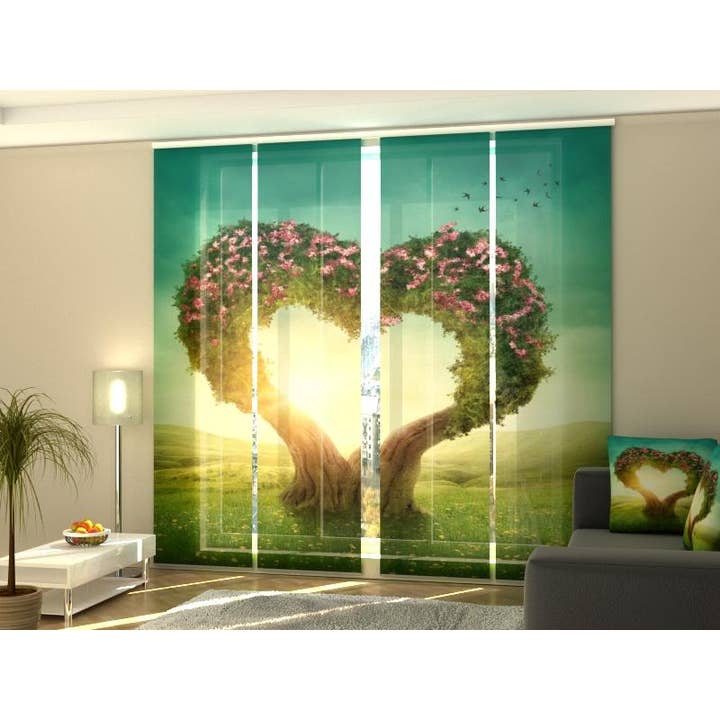 Set of 4 Heart Tree Panel Curtains for wholesale by IlyDecor